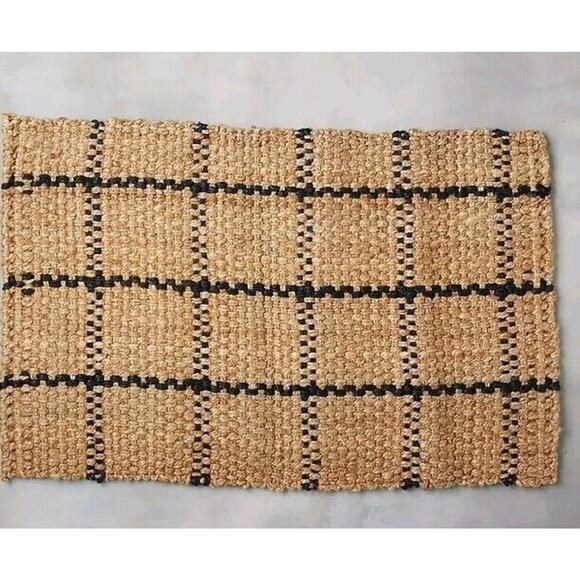 ANTHROPOLOGIE Windowpane Jute Runner - Picture 2 of 8